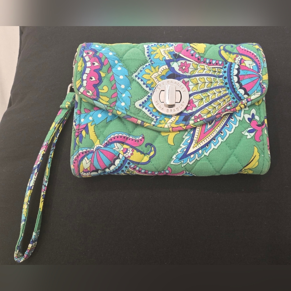 Vera Bradley Colorful Floral Quilted Wristlet